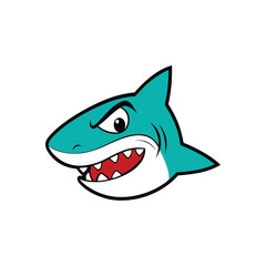 shark cartoon isolated on white