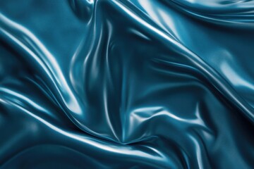Obraz premium Draped teal silk fabric, luxurious and smooth texture, elegant folds and curves.