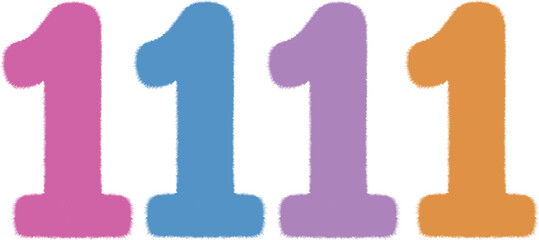 Fototapeta premium 3d 1 number fur vector set illustration