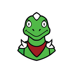 green frog with a smile