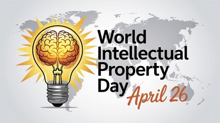 Lightbulb brain design celebrates World Intellectual Property Day globally.

