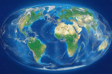 planet earth on blue background