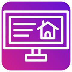 Computer house Vector Icon Design Illustration