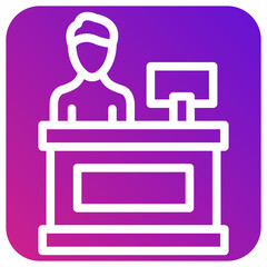 Check in desk Vector Icon Design Illustration