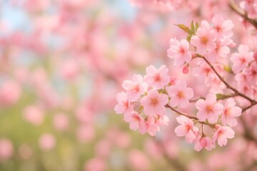 Beautiful pink cherry blossoms creating a dreamy and romantic atmosphere in springtime