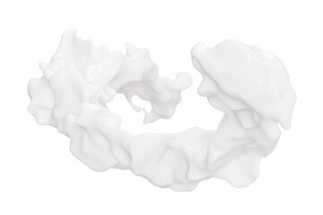 smooth, white swirl of whipped cream displays a playful and dynamic shape. creamy texture and soft curves create a captivating visual, enhancing its appeal for dessert presentations. 3d render