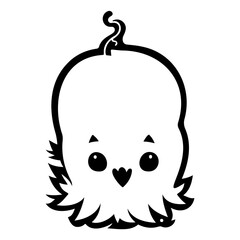 Stylized Pumpkin Character Halloween Icon Design