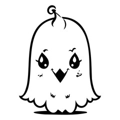 Adorable Baby Ghost Vector Graphic Silhouette Art