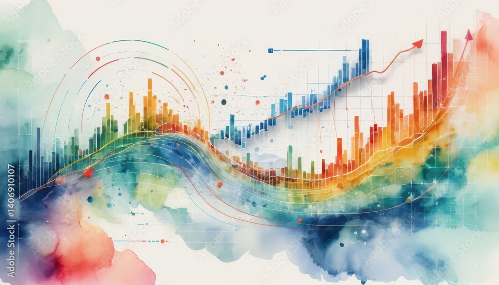 Fototapete Vibrant and colorful abstract background with swirling patterns and dynamic hues creating a mesmerizing visual experience