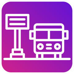 Bus Stop Vector Icon Design Illustration