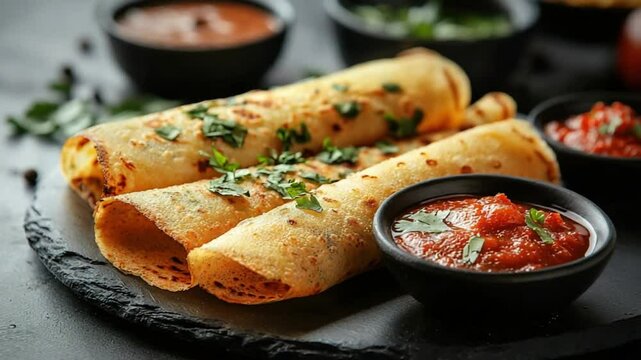 crispy dosa with tomato and coconut chutney video indian food