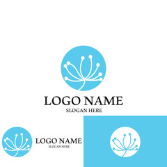 dandelion flower logo icon vector illustration template design