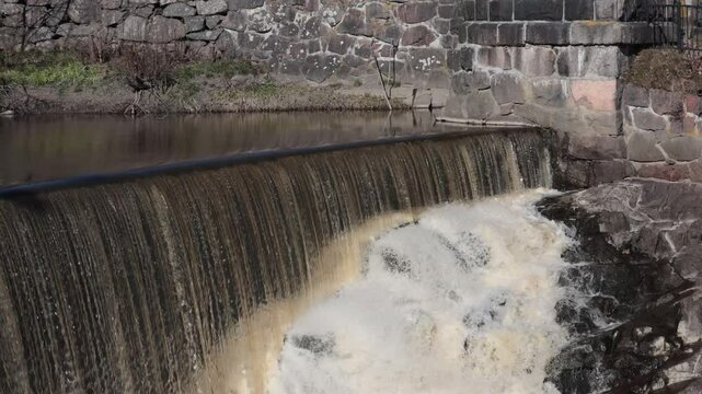 Helsinki, Finland A waterfall on the Vantaa River in the Gammelstaden district. 