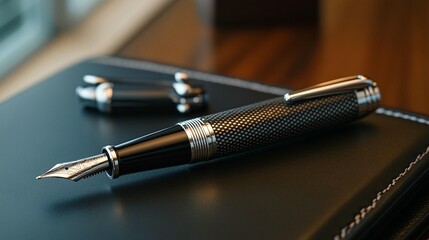 Naklejka premium Luxury Fountain Pen: Elegant Writing Instrument