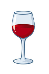 mit Rotwein gefülltes Glas