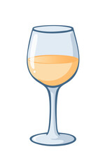 mit Weißwein gefülltes Glas
