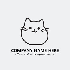 Cat illustration black and white for logo company vector image