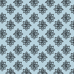 Simple hand drawn floral pattern Seamless pattern Liner