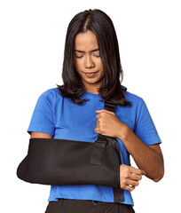 Filipino woman with arm brace