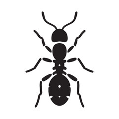 Steady Ant silhouette, following its trail with precision – Ant illustration – Ant vector – Insect silhouette

