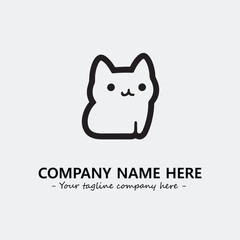Cat illustration black and white for logo company vector image