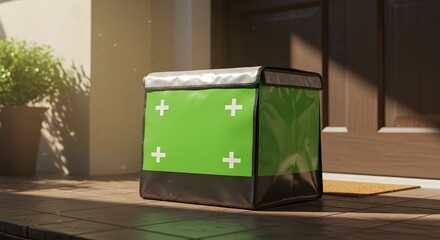 Isolated delivery box on porch, offering convenience in a modern lifestyle