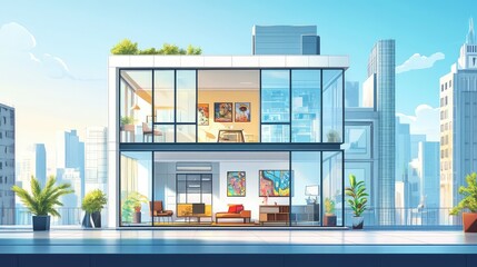 modern houses illustration