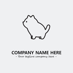 Cat illustration black and white for logo company vector image