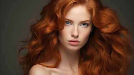 Naklejka premium studio beautiful skin red head