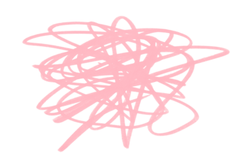 Pink grunge pen lines, messy lines, hand drawn sketch, abstract doodle, isolated chaotic lines, grunge overlapping lines texture, artwork, ink, transparent background.