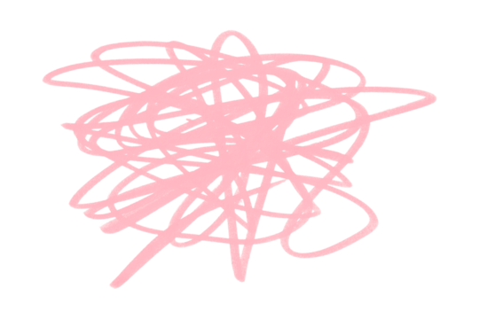 Pink grunge pen lines, messy lines, hand drawn sketch, abstract doodle, isolated chaotic lines, grunge overlapping lines texture, artwork, ink, transparent background.