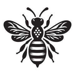 Energetic Bee silhouette, zipping through the air – Bee illustration – Bee vector – Insect silhouette

