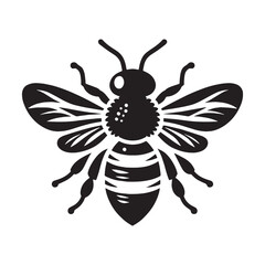 Persistent Bee silhouette, working tirelessly for the hive – Bee illustration – Bee vector – Insect silhouette

