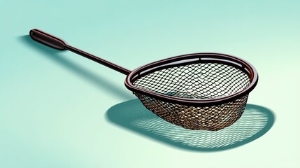 Small Dark Brown Net on Teal Background