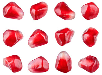 Pomegranate seeds isolated png. Pomegranate seed on white or transparent background. Pomegranate...