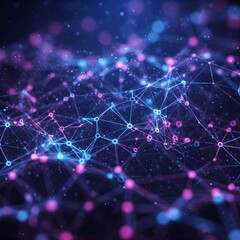 Artificial neural network animation background wallpaper electric glowing nodes synapses