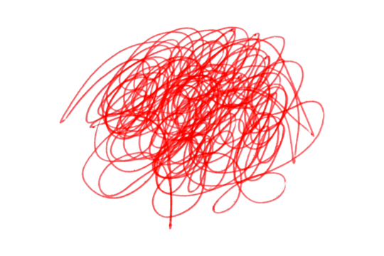 Red grunge pen lines, messy lines, hand drawn sketch, abstract doodle, isolated chaotic lines, grunge overlapping lines texture, artwork, ink, transparent background.