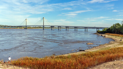 scenic view of the Clark Bridge from Missouri to Alton, Illinois
