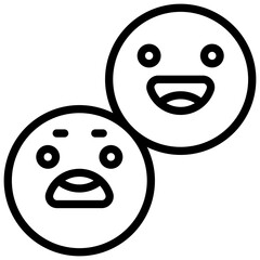Emojis. Editable stroke vector icon.