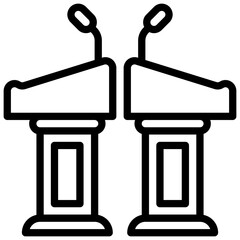 Debate. Editable stroke vector icon.