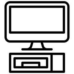 PC. Editable stroke vector icon.