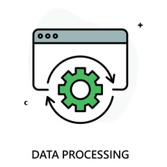 Cloud-Based Data Processing System vector Icon design
