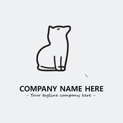 Cat illustration black and white for logo company vector image