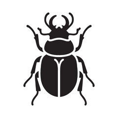 Dynamic Beetle silhouette, active and quick in motion – Beetle illustration – Beetle vector – Insect silhouette


