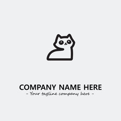 Cat illustration black and white for logo company vector image
