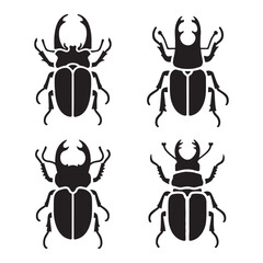 Shiny Beetle silhouette, glistening in the light – Beetle illustration – Beetle vector – Insect silhouette

