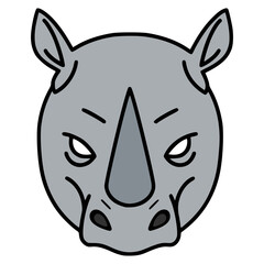 rhinoceros mask carnival party birthday celebration flat color vector illustration template design