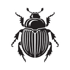 Majestic Beetle silhouette, a symbol of strength and endurance – Beetle illustration – Beetle vector – Insect silhouette

