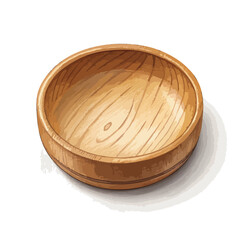 wooden bowl isolated on white