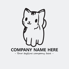 Cat illustration black and white for logo company vector image